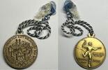 Deutschland Bundesrepublik Bayern Medaille mit original Band GX616 - Olympiastadt München Olympische Spiele - Bavaria Olympic City Munich -