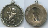 Religiöse Medaille Taufmedaille Silber Guss M3913 - Sehr alte - Nackter Junge - Taufe, Taufmedaille -