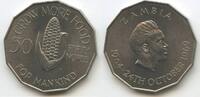 Sambia 50 Ngwee G1187 - FAO 24TH OCTOBER 1969 For Mankind Ear of corn Zambia -