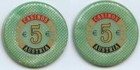 Österreich Spielmarke 5 E U R O Wertmarke T728 - Casinos Austria -