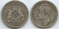 Schweden 1 Krona H0324 - Oskar II. 1872-1907 Svergie Sweden -