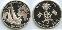 Malediven 250 Rufiyaa GB1366 - Olympic Games Atlanta 1996 Segelboot Sailing boat Proof -