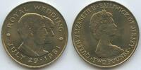 Jersey Two Pounds 1981 GS1445 - Wedding Prince Charles & Lady Diana Spencer - Queen Elizabeth II. Fast Unzirkuliert