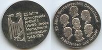 Deutschland Bundesrepublik Silbermedaillle Märchenmedaille** M#7290 - 25 Jahre Grundgesetz Artikel 1 - Präsidenten und Kanzler -