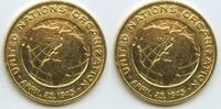 Vereinte Nationen Medaille vergoldet M#7499 - Freedom for All Peoples UNO - United Nations Organization -