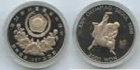 Südkorea 2000 Won G7233 - Olympia Seoul 1988 Wrestling PP Proof -
