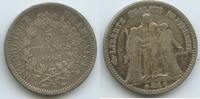 Frankreich 5 Francs Silber GS973 - Hercules République française France -
