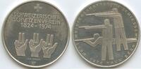Schweiz Eidgenossenschaft Thun Bern Silbermedaille, Schützenmedaille M#5793 - Schweizerischer Schützenverein 1824-1974 Weltmeisterschaft im Schiessen -