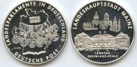 Silbermedaille nd. Landesparlamente in Deutschland M#2085 - Landeshauptstadt Mainz - Landtag Rheinland-Pfalz Polierte Platte, leicht angelaufen