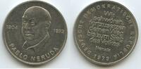 Deutsche Demokratische Republik DDR Propagandamedaille Pablo Neruda 1904-1973 Ø26,5 mm G13578 - Wir schwören fortzusetzen deinen Weg bis zum Sieg des Volkes ??? -