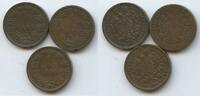 Österreich Kaiserreich 3 x 1 Kreuzer G5434 - mit Gegenstempel 93 - Kaiser Franz Joseph I. 1848-1916 Austria -