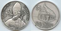 Luxemburg Große Bronzemedaille versilbert GN586 - Kloster Echternach - Benediktinermissionar St. Willibrod 658-739 -