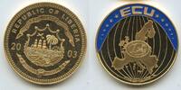 Liberia 5 Dollars G0138 - ECU 1 Euro Münze Multicolor Gold-Farbauflage -