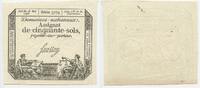 Frankreich Assignat de cinquante Sols (50 Sols) GB561 - Banknote Paper Money France Domaines nationaux -