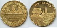 Deutschland Hamburg Bronzemedaille vergoldet GY988 - Die Hanse - Segelboot -