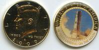Vereinigten Staaten von Amerika USA Kennedy Half Dollar mit Farbapplikation PA515 - 40 Years Landing On The Moon - J. F. Kennedy United States -