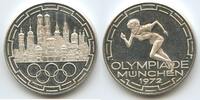 Deutschland Bundesrepublik Bayern Silbermedaille M#3101 - Olympiade München - Läuferin -