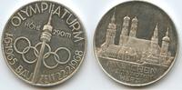 Deutschland Bundesrepublik Bayern Stadt München Silbermedaille M#3119 - Olympiaturm Bauzeit 1.6.1965 - 22.2.1968 - Weltstadt mit Herz -