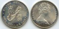 Bermuda One Dollar Silber M#7301 - 25th Anniversary of the Wedding of Queen Elizabeth II and Prince Philip -