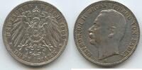 Deutsches Reich Kaiserreich 3 Mark Silber S0130 - Baden Friedrich II. 1907-1918 German States Baden -