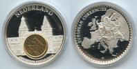 Niederlande Netherlands Medaille mit 25 Cents 1983 Inlay vergoldet GY1033 - Inlay-Gedenkprägung Rijksmuseum Amsterdam - European Currencies -