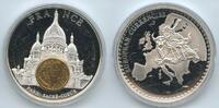 Frankreich France Medaille mit 5 Centimes 1966 Inlay Gedenkprägung GY146 - Paris Basilika Sacré-Coeur - European Currencies -