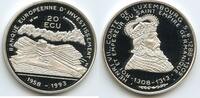 Luxemburg 20 Ecu Silber 1993 G4458 - 35th Anniversary European Investmentbank Henri VII. Luxembourg Polierte Platte, leichte Patina