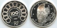 15 Ecus (100 Francs) 1992 Frankreich G4467 - Jean Monnet 1888-1979 France Polierte Platte