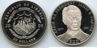 20 Dollars Silber 2000 Liberia G4474 - James E. Carter XXXIX U.S. President Polierte Platte