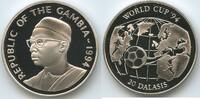 20 Dalasis Silber 1994 Gambia G0083 - Fussball WM 1994 World Cup Soccer USA United States Polierte Platte