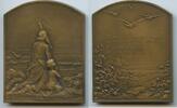 Frankreich Paris Bronzegußplakette M#0349 - Jugendstil-Plakette auf das neue Jahrhundert -