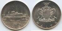 2 Pounds (2 Liri) Silber 1972 Malta M#8094 - Fort St. Angelo Unzirkuiert, leichte Patina