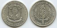 Philippinen 1 Peso Silber GS1439 - 25th Anniversary of Bataan Day 1942-1967 Philippines -