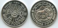 Bhutan Königreich 50 Ngultrums Silber GB1369 - Yak - FAO World Food Day - Jigme Singye 1972-2006 -