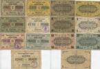 1, 2, 5, 10, 20, 50 Pfennig 1 Mark Gutscheine Lot nd. Deutsches Reich Sachsen GB166 - Chemnitz Gefangenlager - PoW Camp Bank Paper Money Gebrauch...