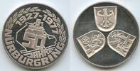 Silbermedaille 1977 Deutschland Rheinland-Pfalz Nürburg PA962 - 50 Jahre Nürburgring 1927-1977 Polierte Platte, leicht angelaufen