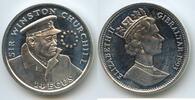 Gibraltar 14 Ecus Silber PA110 - Sir Winston Churchill Proof - Queen Elizabeth II. -