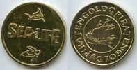 Deutschland Bundesrepublik Medaille Sea-Life Souvenir Token vergoldet PA299 - Sealife Piraten-Gold - Schildkröte, Haifisch -