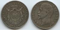 5 Francs Silber 1856 A Paris Frankreich M#8097 - Napoleon III. 1852-1870 France Sehr schön, Henkelspur