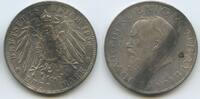 Bayern Königreich 3 Mark Silber S0551 - Ludwig III. 1913-1918 RAR -