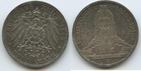 Deutsches Reich Kaiserreich Sachsen 3 Mark Silber S0571 - Völkerschlachtdenkmal Leipzig Friedrich August III. 1904-1918 -