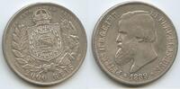 2000 Reis Silber 1889 Brasilien GS1404 - Pedro II. Brazil Brésil Vorzüglich