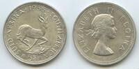 Südafrika 5 Shillings Silber M#8254 - Springbock - King George VI. - South Africa Suid-Afrika -