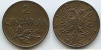 2 Qindar Ar 1935 R Rom Albanien Königreich G6709 - King Zog 1928-1939 Shqipëria Albania Vorzüglich