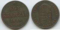 Ungarn Egy Krajczár (1 Kreuzer) G5814 - Revolution Hungary War of Independence Coinage -