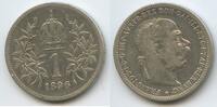 Österreich Kaiserreich 1 Corona (Krone) Silber G5785 - Kaiser Franz Joseph I. 1848-1916 Austria -