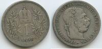 Österreich Kaiserreich 1 Corona (Krone) Silber G5786 - Kaiser Franz Joseph I. 1848-1916 Austria -