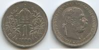 Österreich Kaiserreich 1 Corona (Krone) Silber G5787 - Kaiser Franz Joseph I. 1848-1916 Austria -