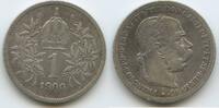Österreich Kaiserreich 1 Corona (Krone) Silber G5788 - Kaiser Franz Joseph I. 1848-1916 Austria -
