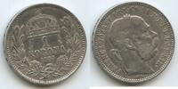 Ungarn Kaiserreich 1 Korona (Krone) Silber G5801 - Kaiser Franz Joseph I. 1848-1916 Hungary -